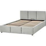 Beliani BOUSSE - Tweepersoons boxspring - Lichtgrijs - 160 x 200 cm - Fluweel