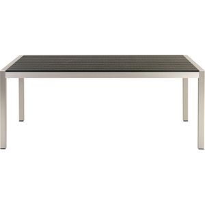 Tuintafel grijs aluminium 180 x 90 cm rechthoekig voor 6 personen modern ontwerp