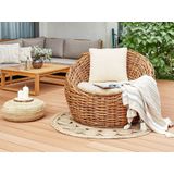 Tuinstoel natuurlijk rotan wicker riet met polyester kussen modern ontwerp buiten lounge meubels