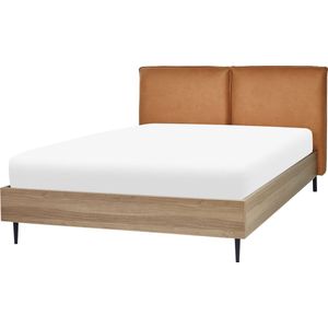 Beliani - LIMANTON - Bed - Goudbruin - 160 x 200 cm - Kunstleer