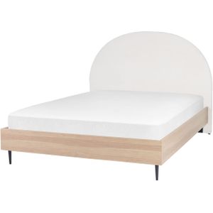 Beliani MILLAY - Bed - Wit  - 160 x 200 cm - Stof