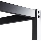 Hemelbed frame zwart metaal tweepersoonsbed 160 x 200 cm houten lattenbodem industrieel minimalistisch