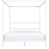 Beliani LESTARDS - Hemelbed - Wit - 160 x 200 cm - Staal