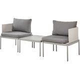 Beliani TERRACINA - Loungeset voor 2 - Lichtgrijs - Aluminium