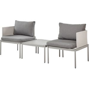 Beliani - TERRACINA - Loungeset voor 2 - Lichtgrijs - Aluminium