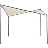 Pergola beige polyester staal 300 x 300 cm stoffen schaduw metalen frame tuinpaviljoen