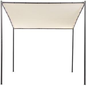 Tuinpergola paviljoen 282 x 294 cm stoffen hoes metalen frame beige Vimino