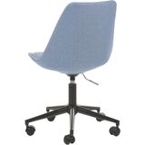 Bureaustoel lichtblauw stof zitvlak in hoogte verstelbaar modern