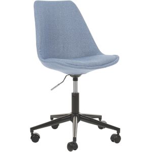 Bureaustoel lichtblauw stof zitvlak in hoogte verstelbaar modern