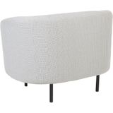 Woonkamerset witte stof zachte stof zwart poten 2-zitsbank fauteuil zetel retro glamour art deco stijl