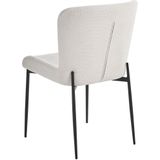 Set van 2 stoelen off-white polyester gebreide textuur metalen poten