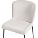 Set van 2 stoelen off-white polyester gebreide textuur metalen poten