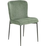 Set van 2 stoelen groen polyester gebreide textuur metalen poten