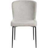 Set van 2 stoelen lichtgrijs polyester gebreide textuur metalen poten