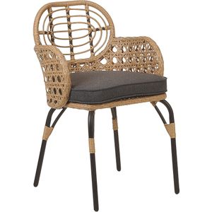 PRATELLO - Tuinstoel set van 4 - Grafietgrijs - Rotan