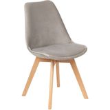 DAKOTA - Eetkamerstoel - Taupe - Fluweel