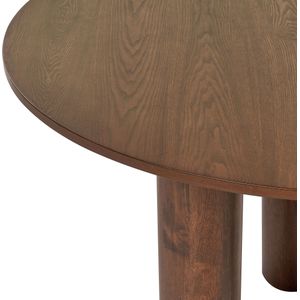 Eettafel donker hout MDF tafelblad rubberhouten poten ⌀ 120 cm modern rustieke stijl
