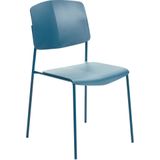 Set van 2 eetkamerstoelen blauw plastic hedendaags modern ontwerp eetkamer zittingen