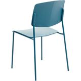 Set van 2 eetkamerstoelen blauw plastic hedendaags modern ontwerp eetkamer zittingen