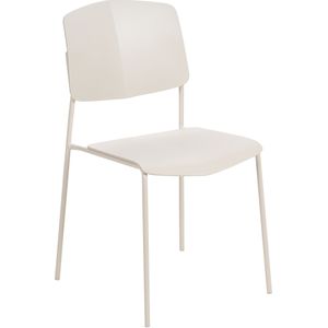 Set van 2 eetkamerstoelen beige plastic hedendaags modern ontwerp eetkamer zittingen