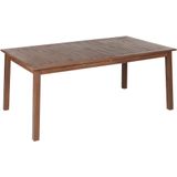 Beliani CESANA - Verlengbare tafel-Donkere houtkleur-Acaciahout