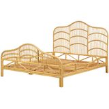 Beliani DOMEYROT - Tweepersoonsbed - Lichtbruin - 160 x 200 cm - Hout