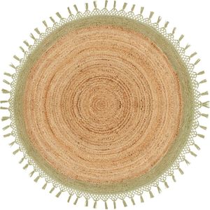 MARTS - Vloerkleed - Beige/groen - 140 cm - Jute