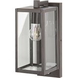 Buiten wandlamp verlichting zwart ijzer glas 33 cm met bewegingssensor extern outdoor modern ontwerp