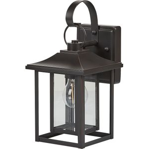 Buiten wandlamp verlichting zwart ijzer glas 34 cm extern outdoor retro ontwerp