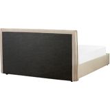 Beliani LAVAUR - Bed met opbergruimte - Taupe - 160 x 200 cm - Fluweel