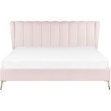 Beliani MIRIBEL - Tweepersoonsbed - Roze - 180x200 -  Fluweel