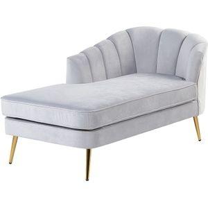 ALLIER - Chaise longue - Grijs - Rechterzijde - Fluweel