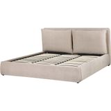 Beliani BAJONNA - Bed met opbergruimte - Beige - 180 x 200 cm - Fluweel