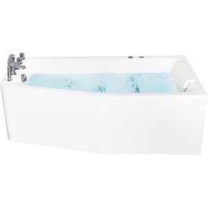 Ligbad wit acryl met massagefunctie whirlpool 1700 x 800 mm linkshandig met hoofdsteun klassiek design