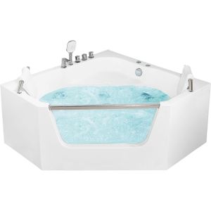 Modern hoekbad bubbelbad massagefunctie met hoofdsteunen acryl 1500 x 1500 mm wit Cantalla