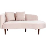 CHAUMONT - Chaise longue - Roze - Rechterzijde - Fluweel