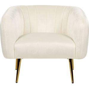 LACONIA - Fauteuil - Beige - Fluweel