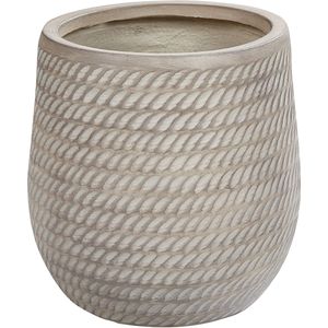 Beliani LIVADIA - Bloempot - Taupe - 27 cm - Vezelklei