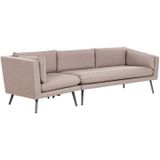 Buitenbank hoekbank beige polyester 3-zits tuin linkszijdig sofa UV-bestendig waterbestendig modern ontwerp