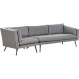 Buitenbank hoekbank grijs links polyester 3-zits tuin sofa UV-bestendig waterbestendig modern ontwerp