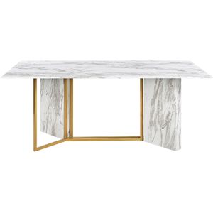 CALCIO - Eettafel - Marmerlook/Goud - MDF