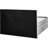 Boxspring bed tweepersoons lichtgrijs gestoffeerd 160 x 200 cm frame met hoofdbord en matras bonnelvering met opbergruimte