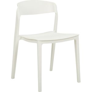 Set van 2 eetkamerstoelen wit stapelbaar zonder armleuning plastic vergaderstoelen modern ontwerp eetkamer