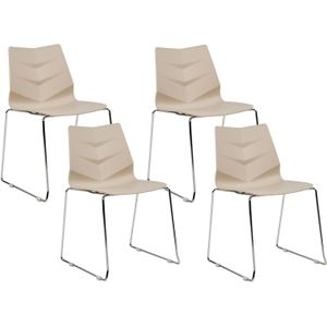 HARTLEY - Eetkamerstoel set van 4 - Beige - Plastic