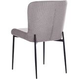 Set van 2 stoelen donkergrijs polyester gebreide textuur zwarte metalen poten eetkamer modern