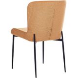 Set van 2 stoelen oranje polyester gebreide textuur zwarte metalen poten eetkamer modern