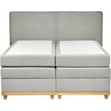 Beliani DYNASTY - Boxspringbed - Lichtgrijs - 160 x 200 cm - Polyester