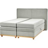 Beliani DYNASTY - Boxspringbed - Lichtgrijs - 160 x 200 cm - Polyester