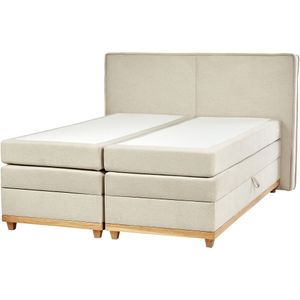 DYNASTY - Boxspringbed - Lichtbeige - 160 x 200 cm - Polyester