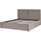 MOISSAC - Bed - Taupe - 160 x 200 cm - Polyester